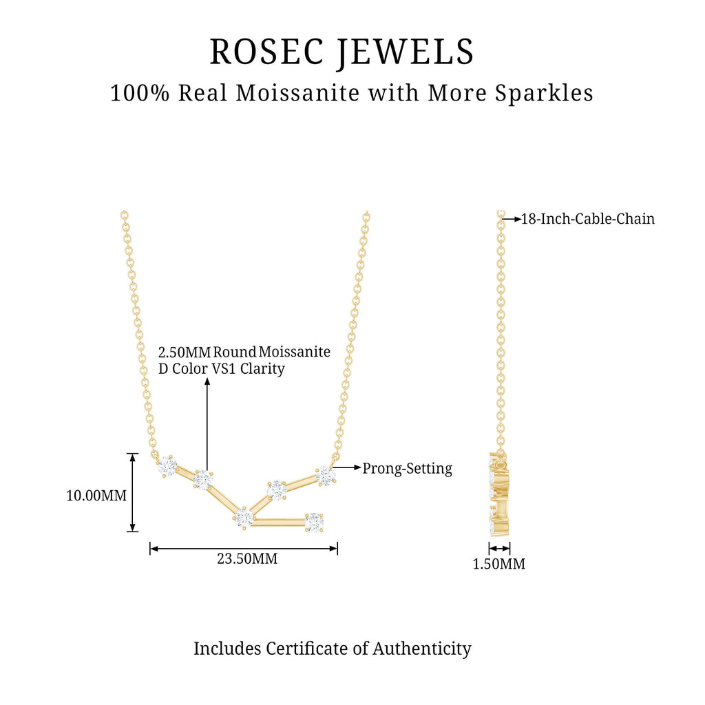 Moissanite Constellation Taurus Zodiac Sign Necklace