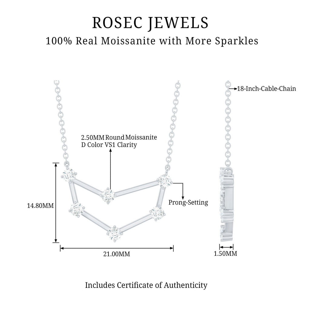 Certified Moissanite Capricorn Constellation Necklace