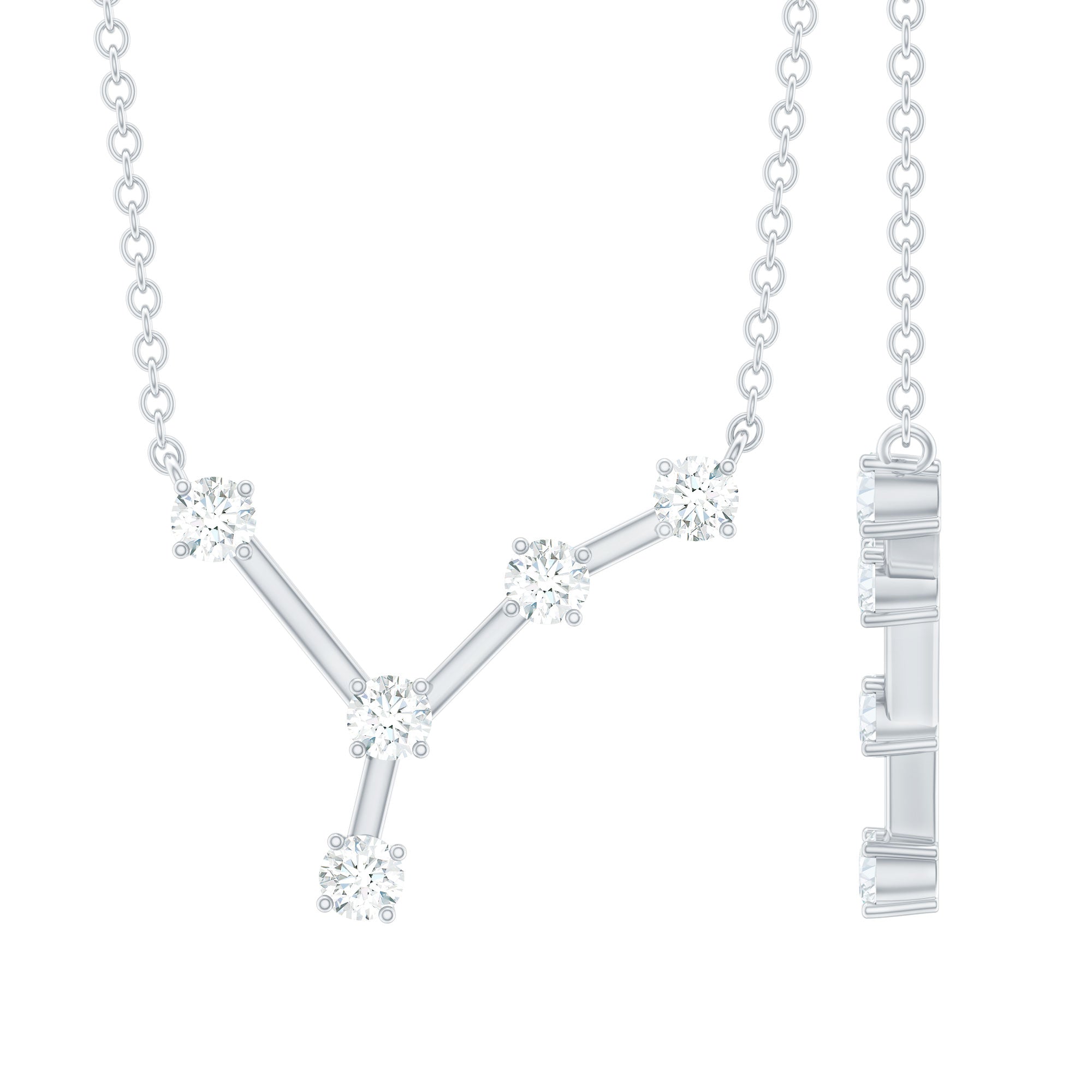 Moissanite Cancer Zodiac Constellation Necklace