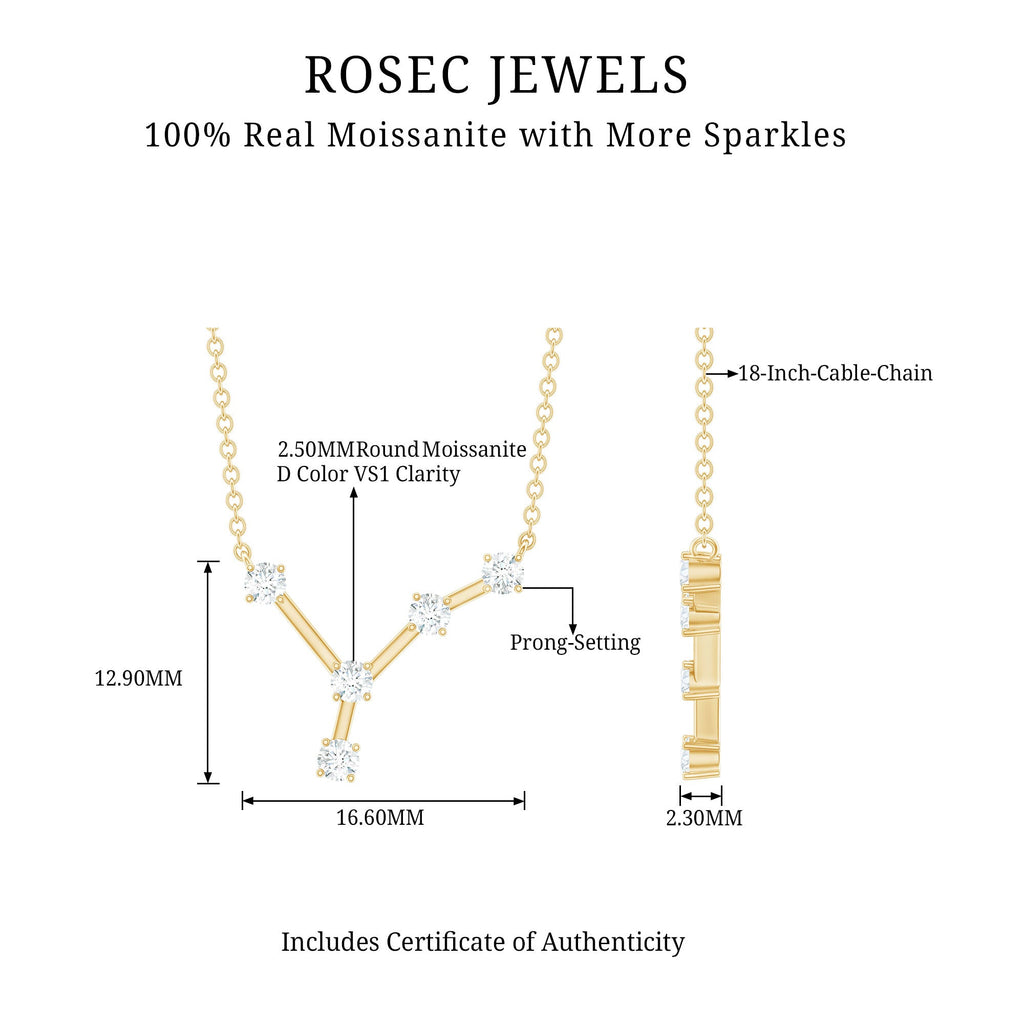 Moissanite Cancer Zodiac Constellation Necklace