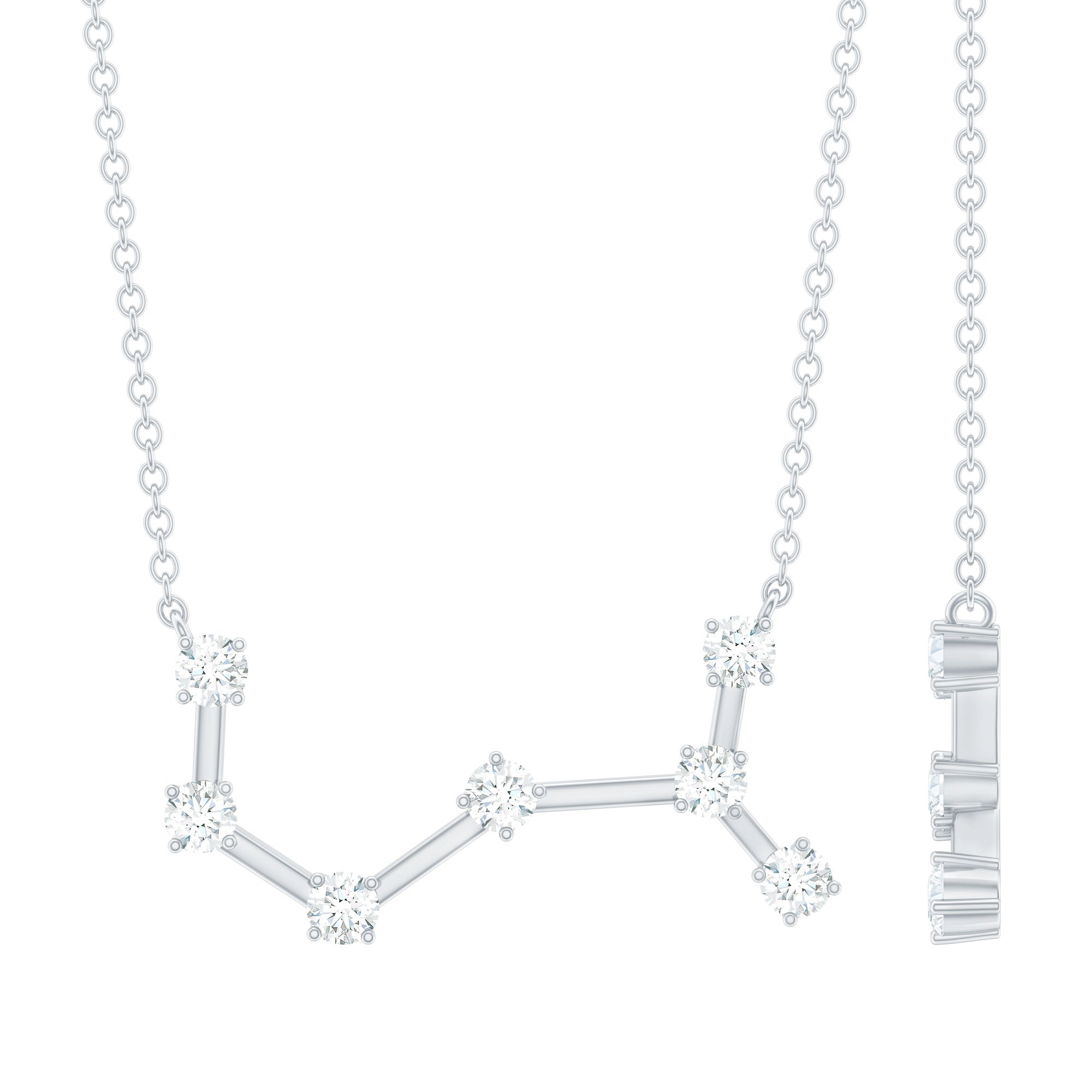 Certified Moissanite Constellation Scorpio Zodiac Necklace