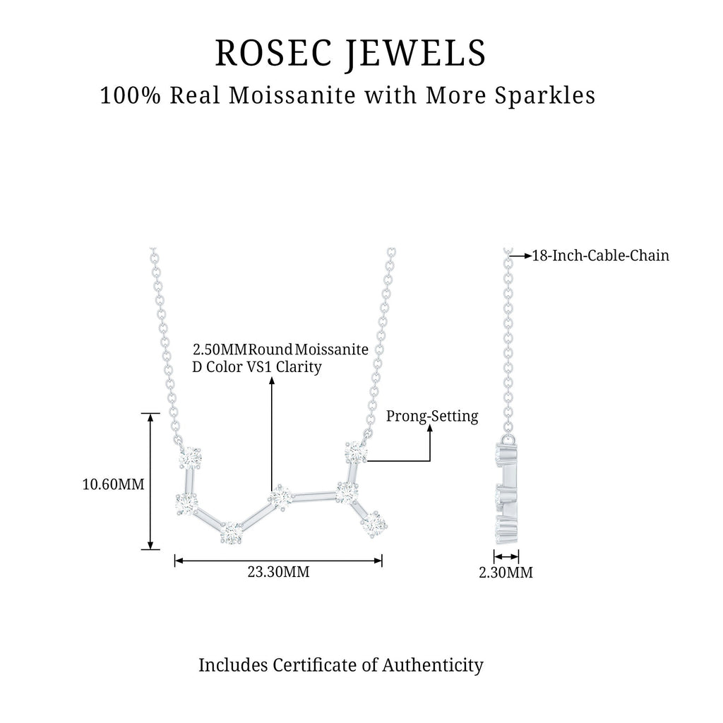 Certified Moissanite Constellation Scorpio Zodiac Necklace