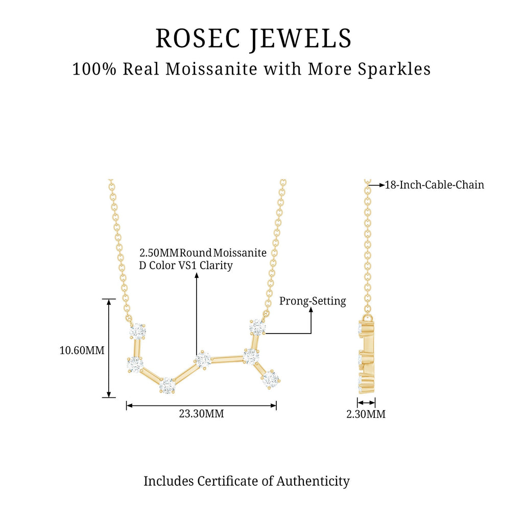 Certified Moissanite Constellation Scorpio Zodiac Necklace