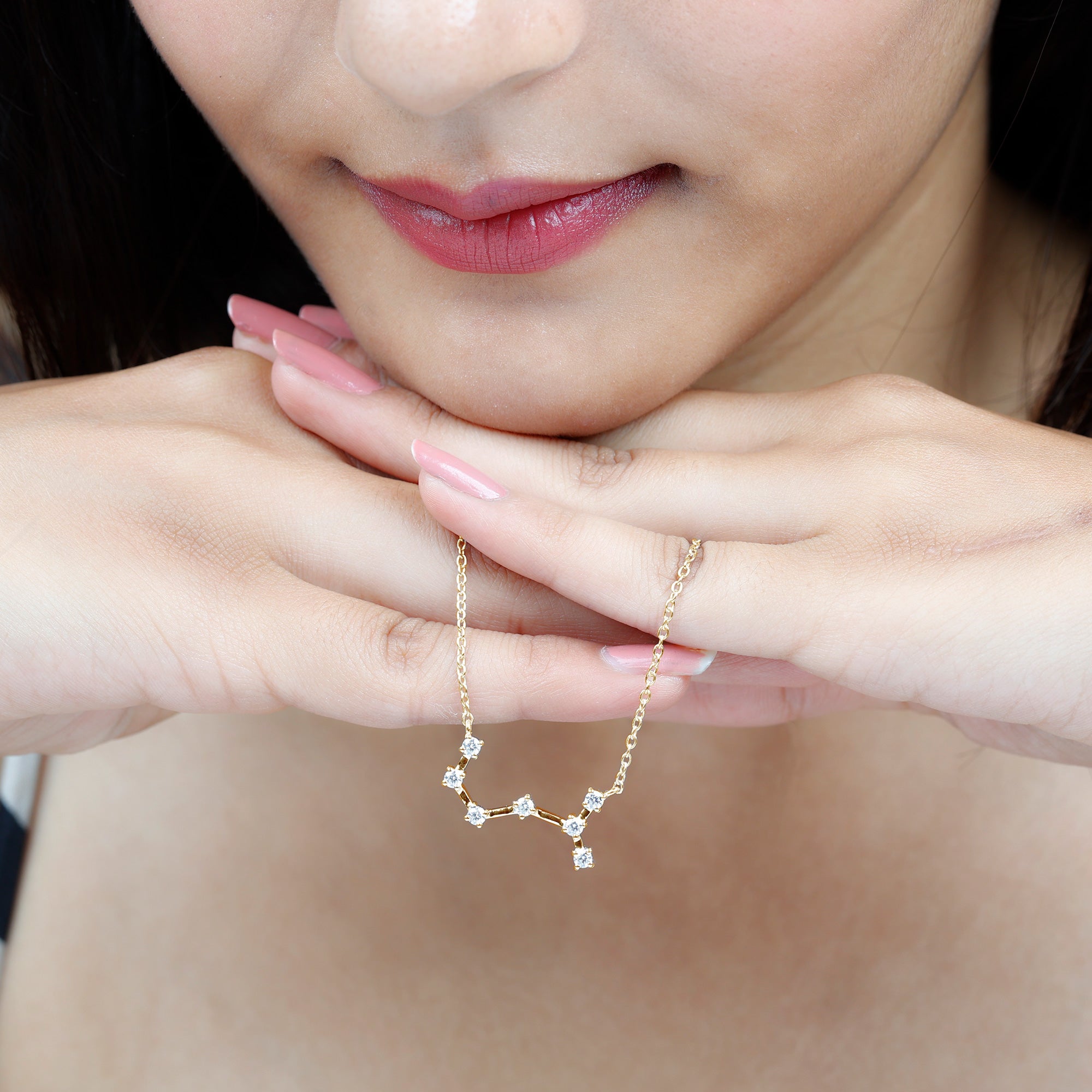 Certified Moissanite Constellation Scorpio Zodiac Necklace