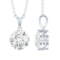 8 MM Round Certified Cubic Zirconia Solitaire Pendant Necklace in Gold