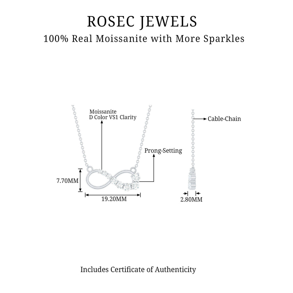 0.50 CT Certified Moissanite Infinity Necklace