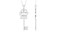 1/4 CT Certified Moissanite Vintage Gold Key Pendant Necklace