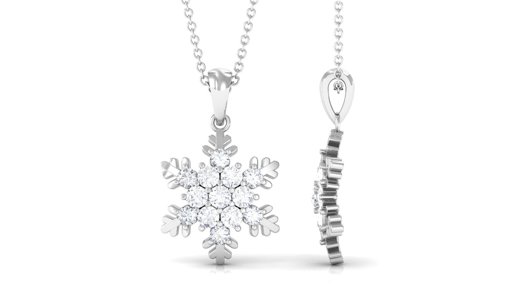 1.25 CT Certified Moissanite Snowflake Pendant in Gold