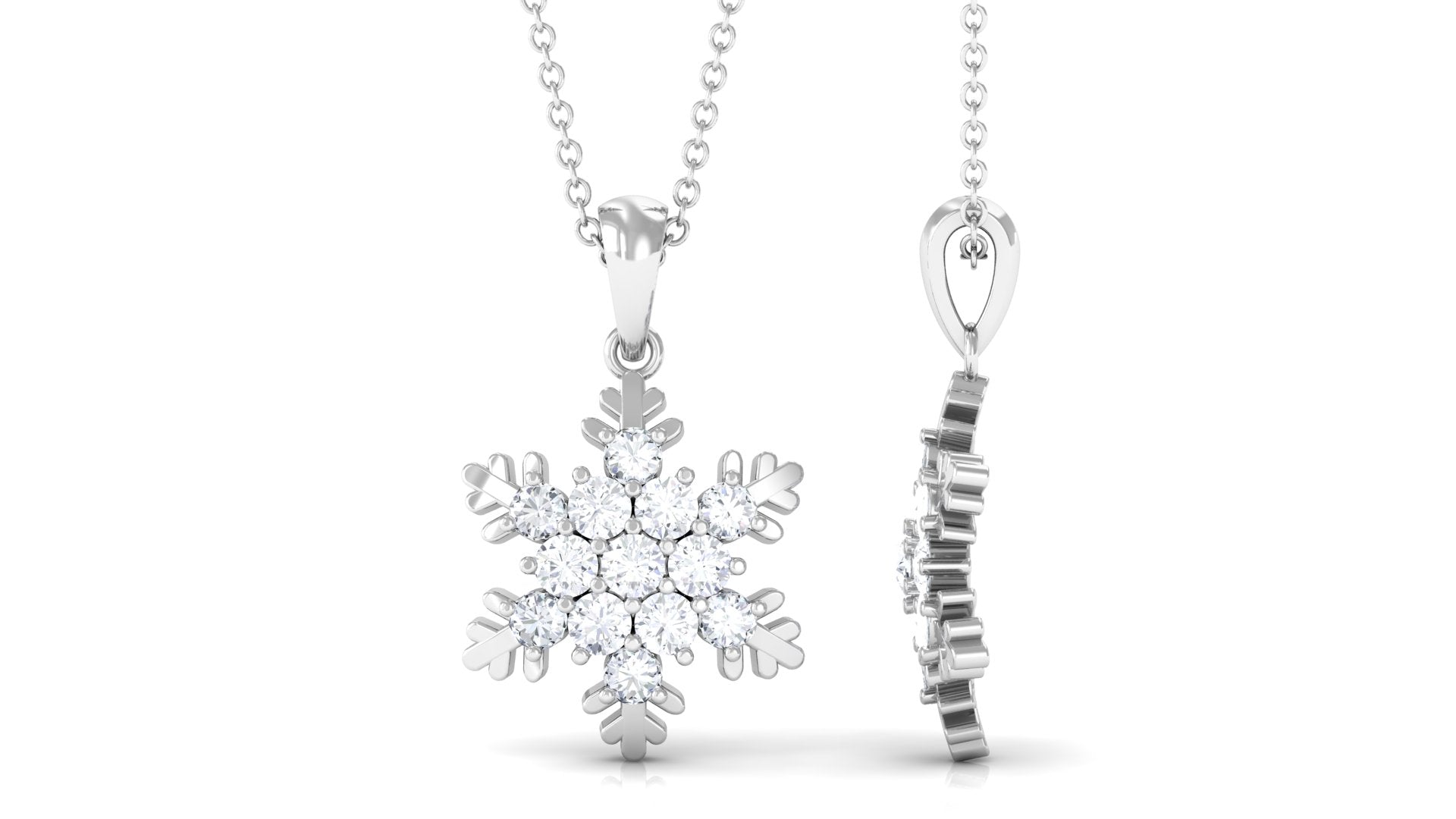 1.25 CT Certified Moissanite Snowflake Pendant in Gold