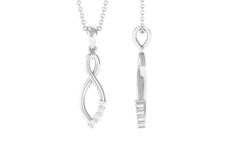 Certified Moissanite Infinity Pendant in Prong Setting