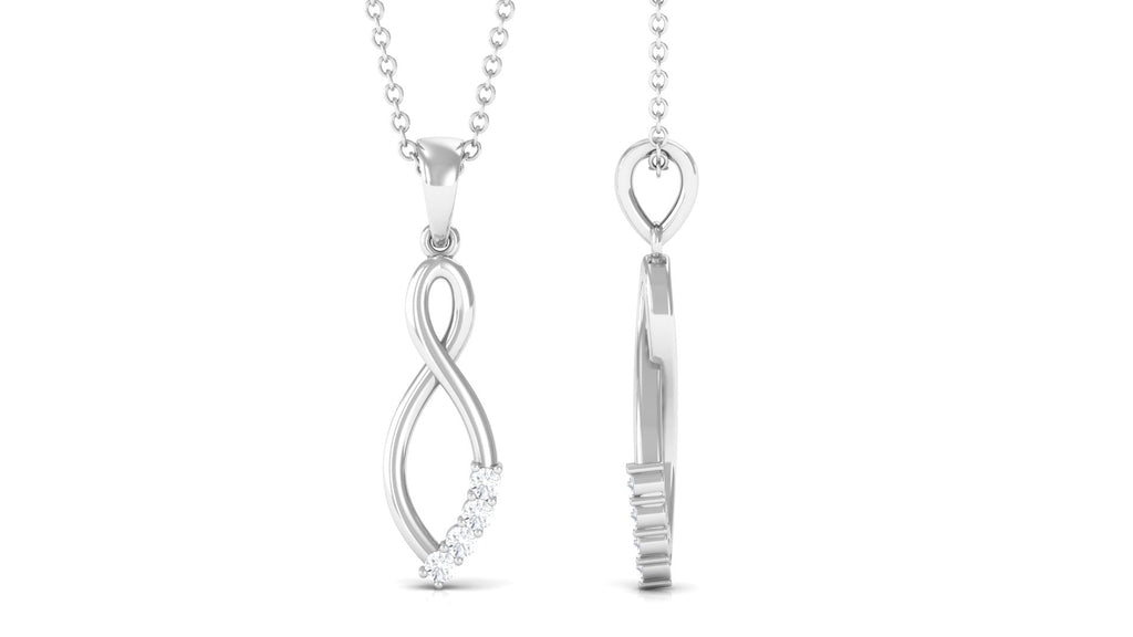 Certified Moissanite Infinity Pendant in Prong Setting