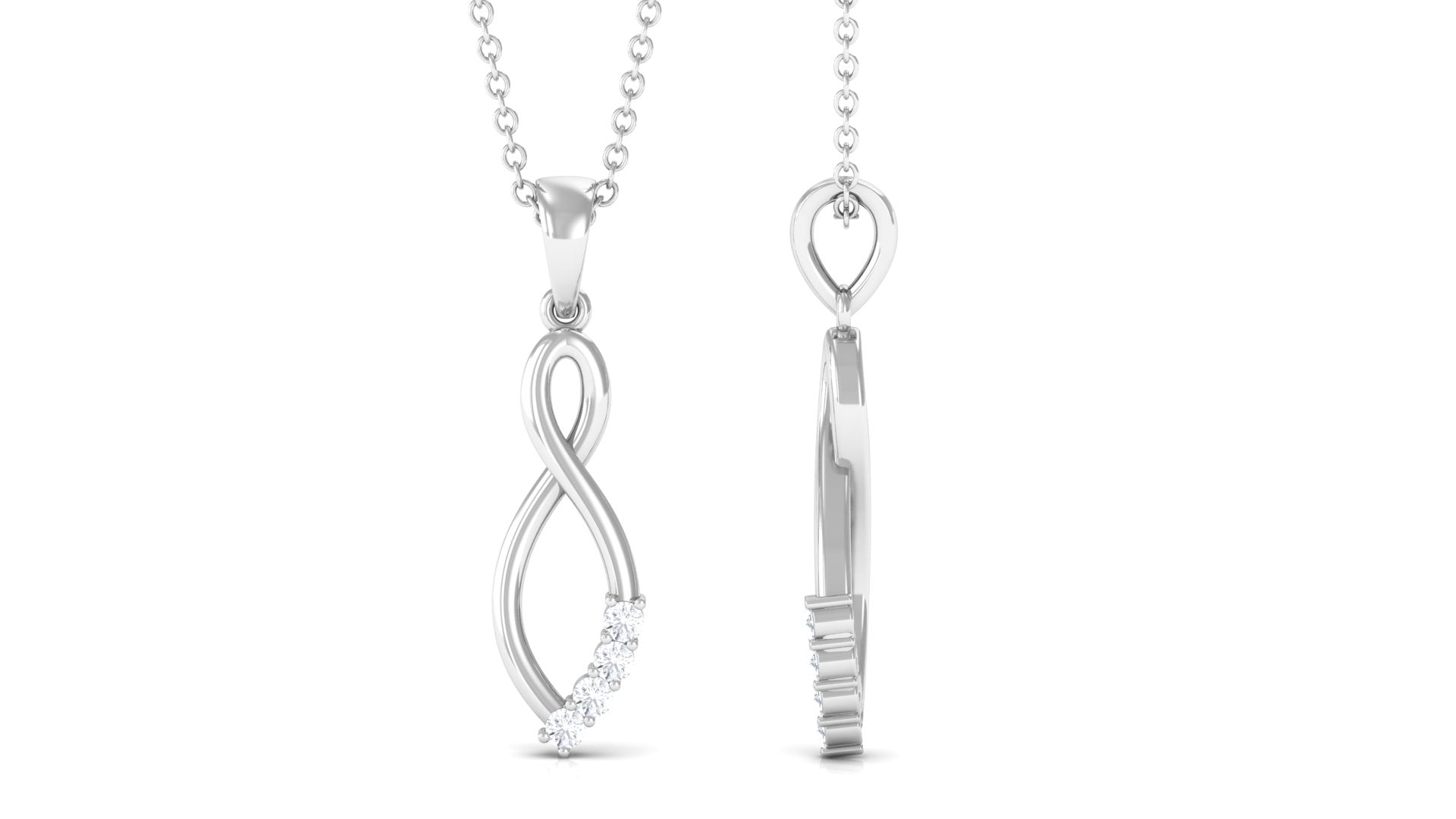 Certified Moissanite Infinity Pendant in Prong Setting