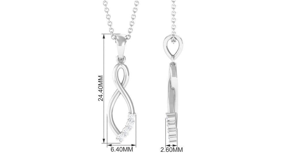 Certified Moissanite Infinity Pendant in Prong Setting