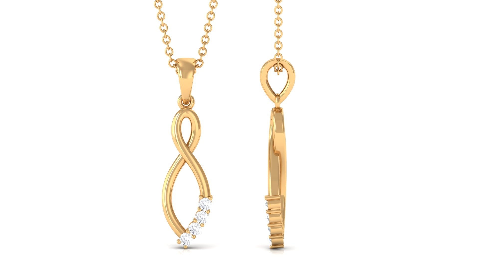 Certified Moissanite Infinity Pendant in Prong Setting