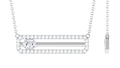 3/4 CT Certified Moissanite Gold Bar Necklace