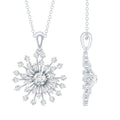 Certified Moissanite Sunburst Pendant in Prong Setting