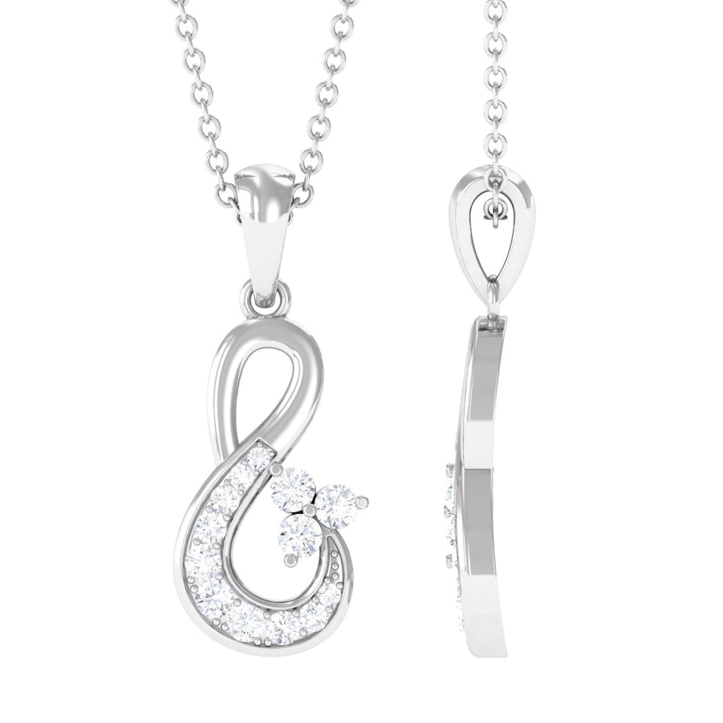 1/2 CT Certified Moissanite Infinity Gold Pendant in Prong Setting
