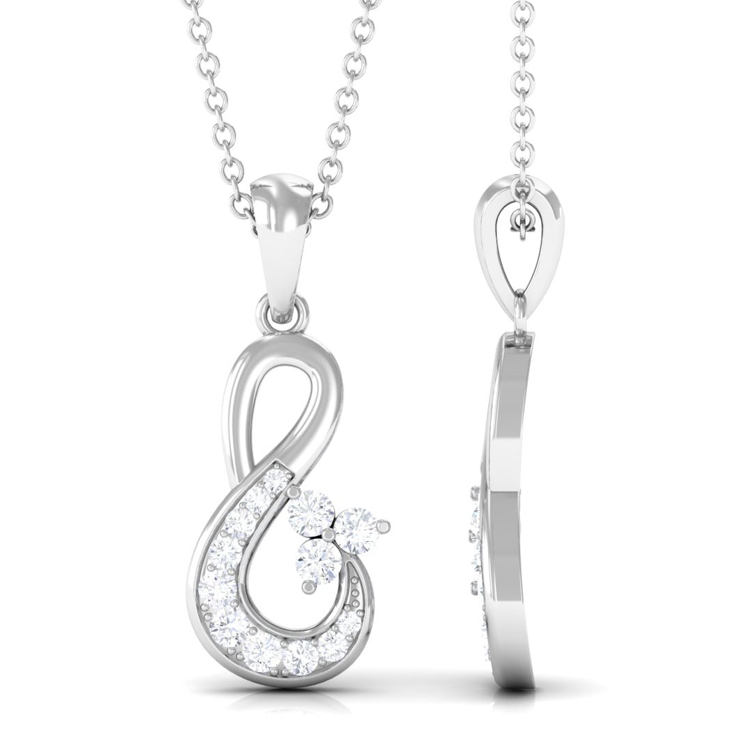 1/2 CT Certified Moissanite Infinity Gold Pendant in Prong Setting