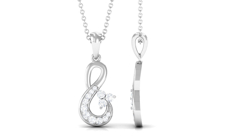1/2 CT Certified Moissanite Infinity Gold Pendant in Prong Setting
