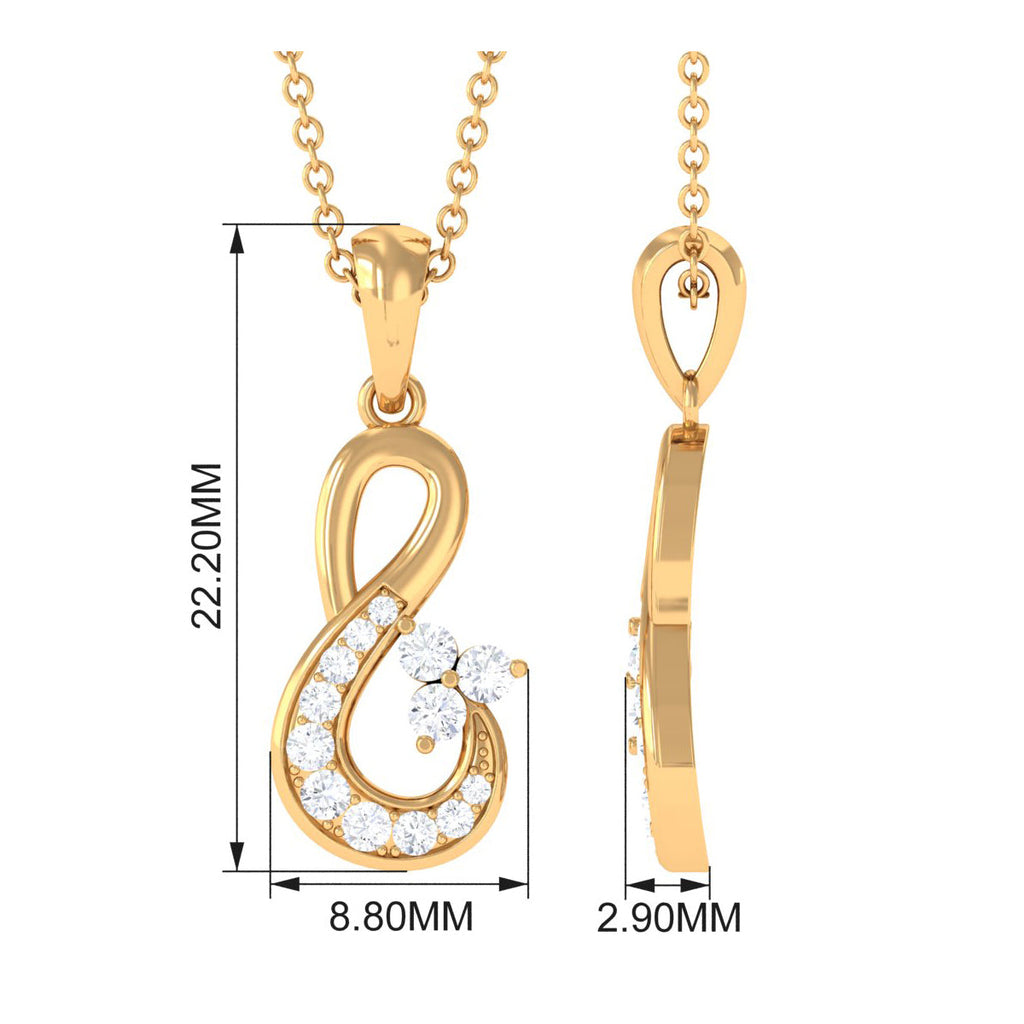 1/2 CT Certified Moissanite Infinity Gold Pendant in Prong Setting