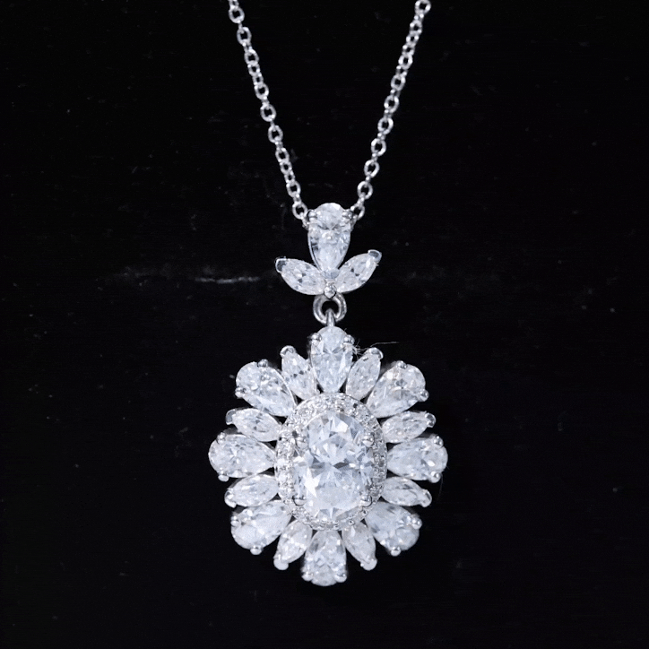 3.75 CT Certified Moissanite Bridal Pendant in Gold
