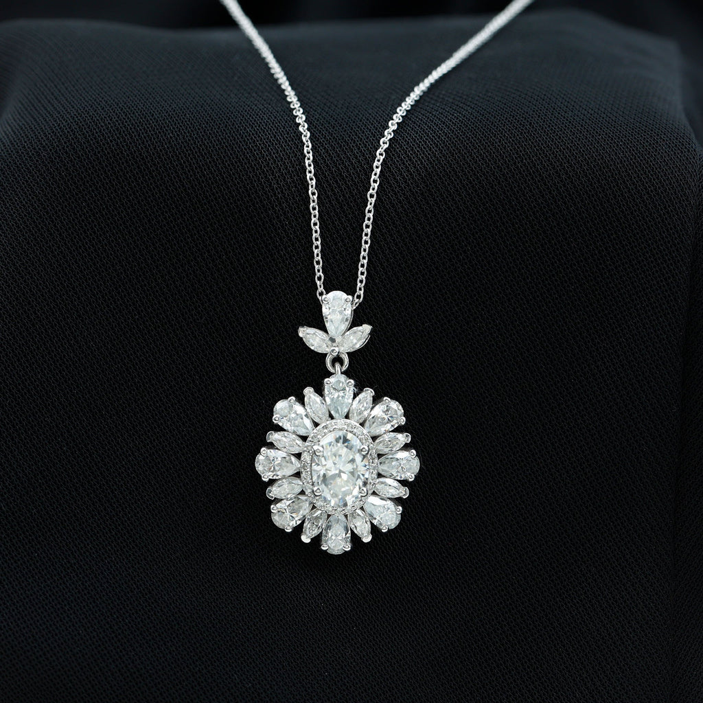 3.75 CT Certified Moissanite Bridal Pendant in Gold