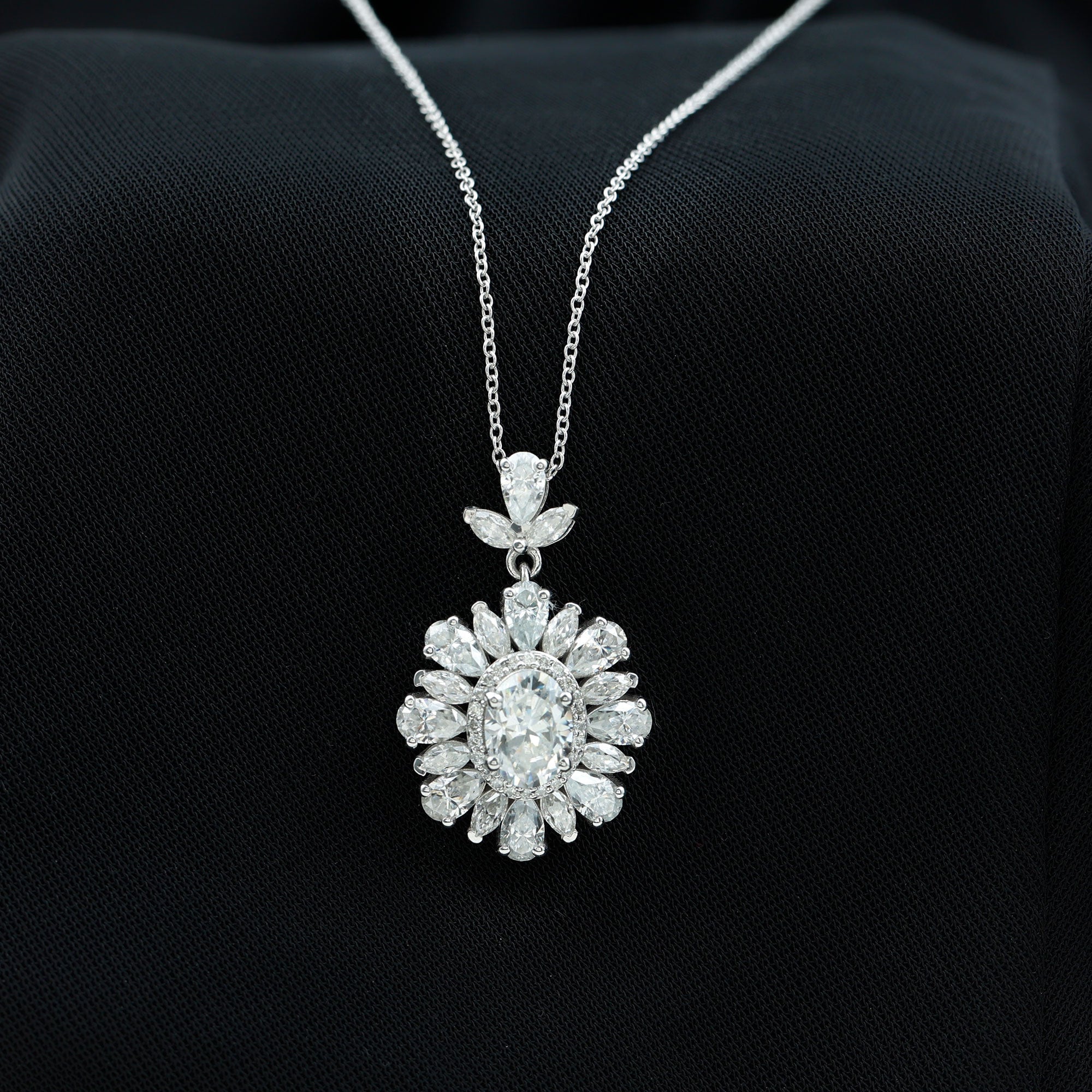 3.75 CT Certified Moissanite Bridal Pendant in Gold