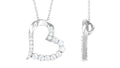1 CT Round Cut Moissanite Heart Pendant in Prong Setting