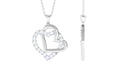 0.75 CT Round Shape Moissanite Interlock Heart Pendant