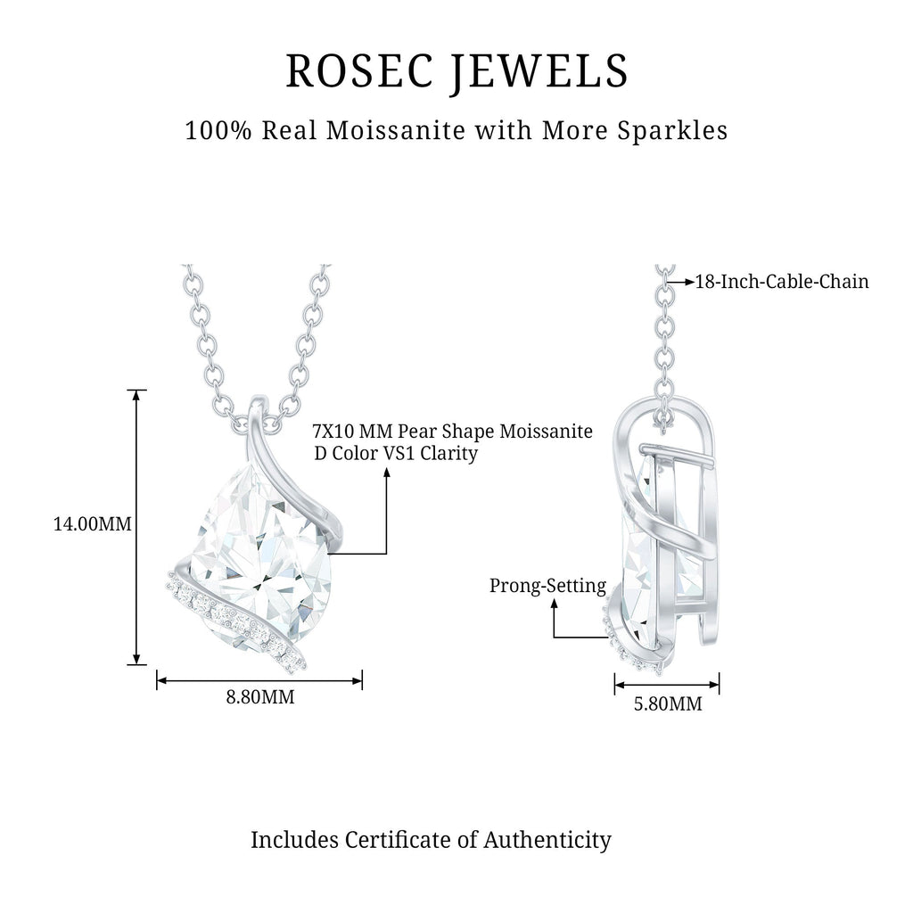 Minimal Moissanite Solitaire Pendant in Silver