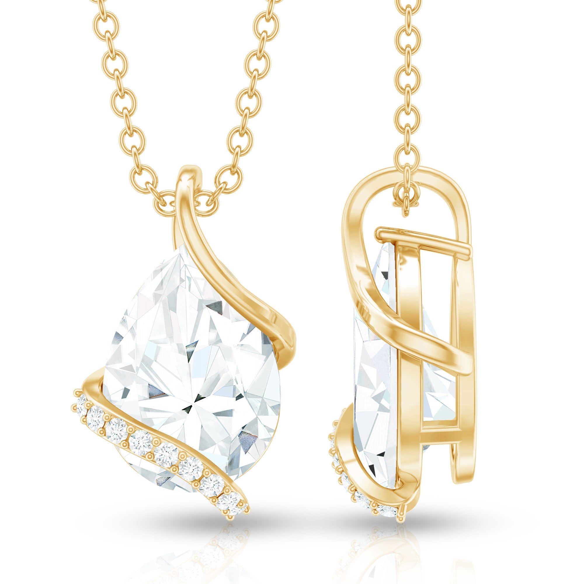 Minimal Moissanite Solitaire Pendant