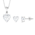 Heart Shape Moissanite Solitaire Pendant and Earrings