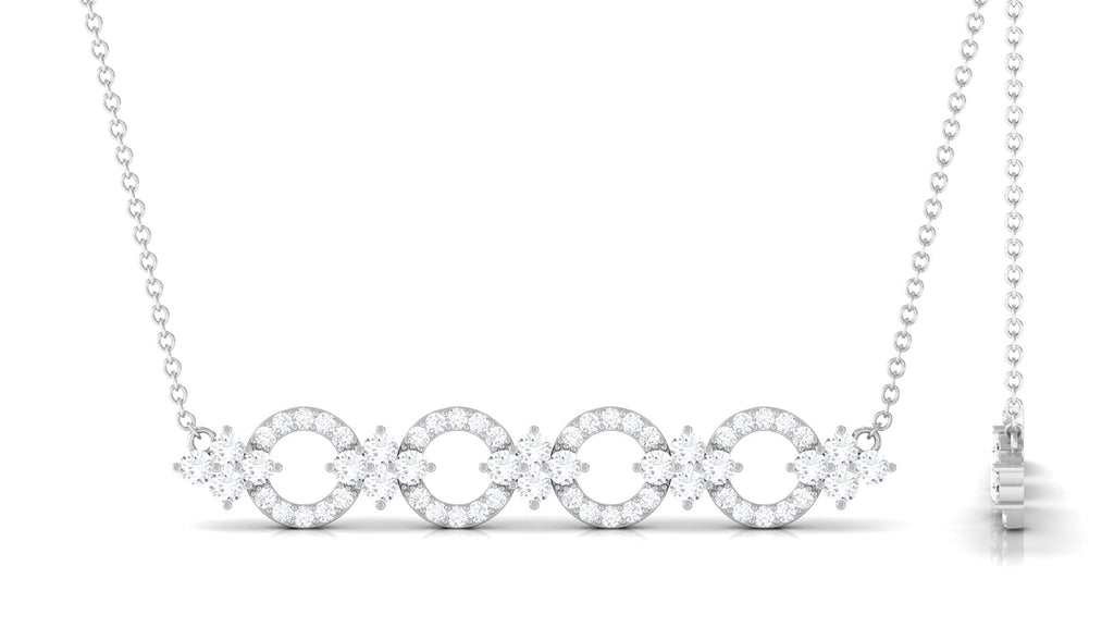 Certified Cubic Zirconia Bar Necklace for Women