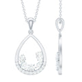 Designer Moissanite Teardrop Pendant Necklace