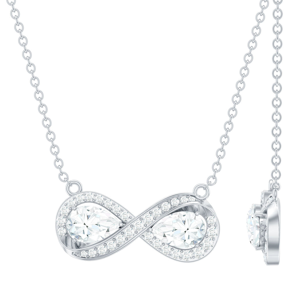 Certified Pear Shape Moissanite Infinity Necklace