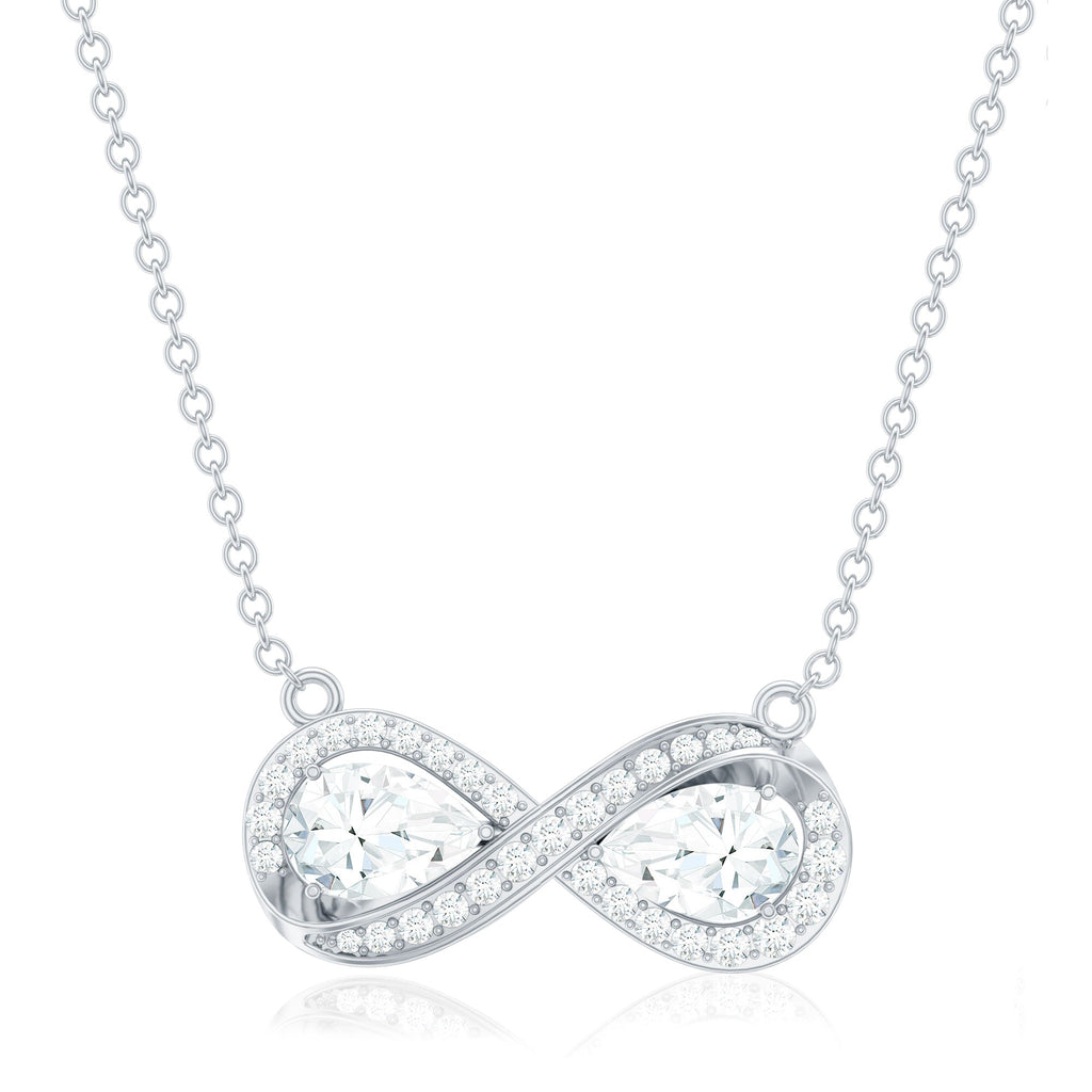 Certified Pear Shape Moissanite Infinity Necklace