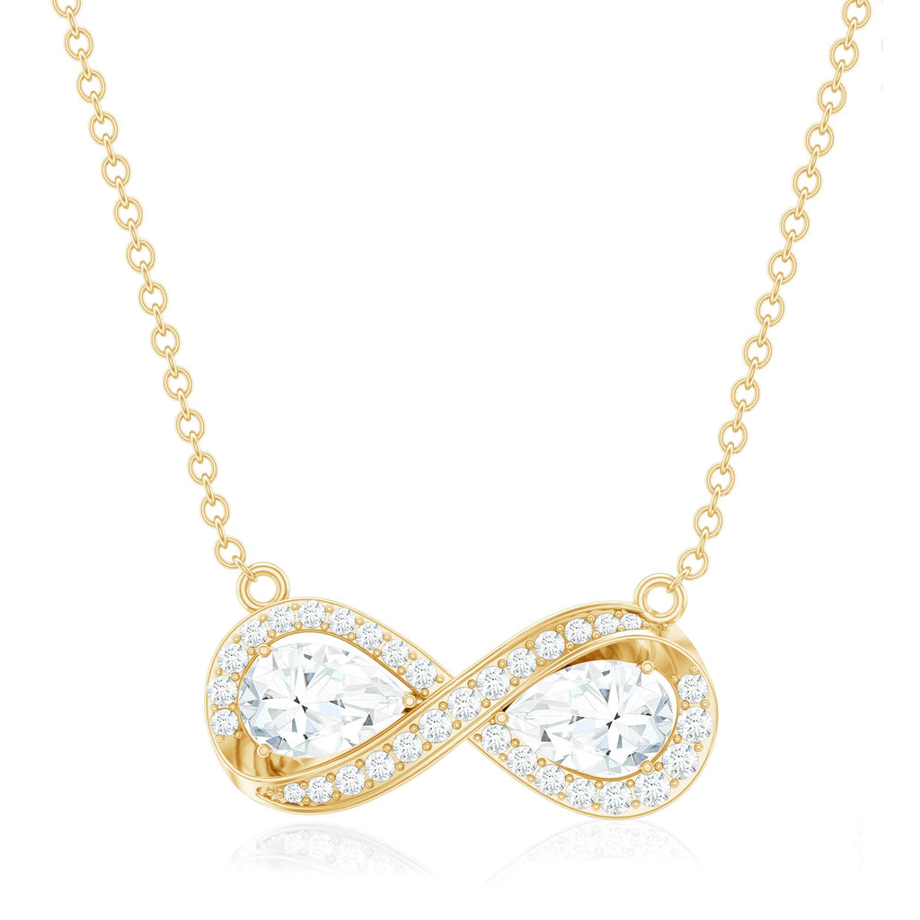 Certified Pear Shape Moissanite Infinity Necklace