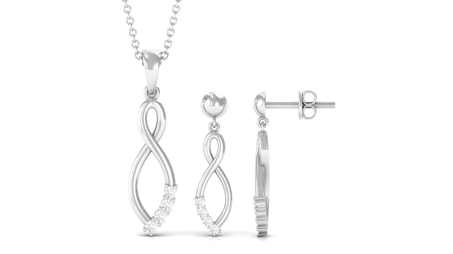 0.50 CT Certified Moissanite Infinity Jewelry Set