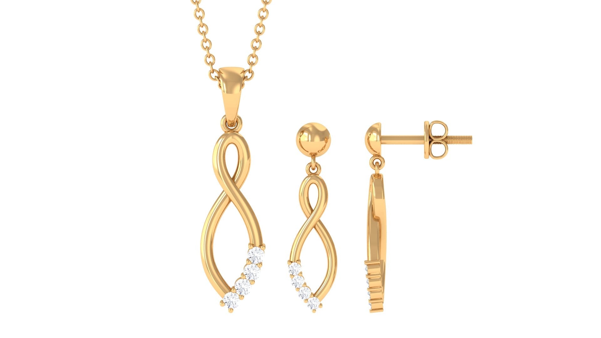 0.50 CT Certified Moissanite Infinity Jewelry Set