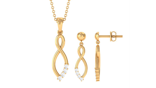 0.50 CT Certified Moissanite Infinity Jewelry Set