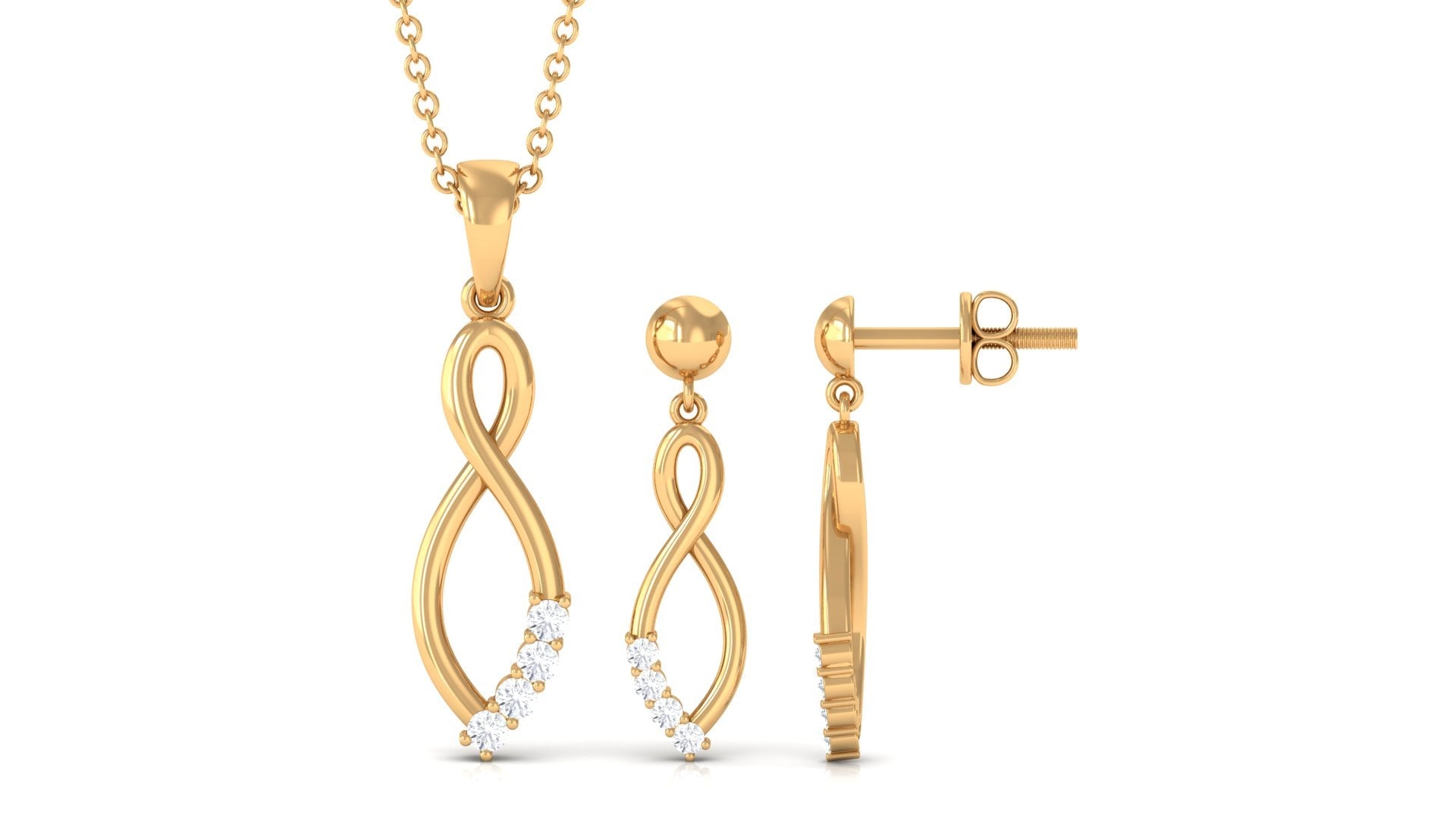 0.50 CT Certified Moissanite Infinity Jewelry Set