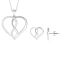 Moissanite Infinity Heart Pendant Earrings Set