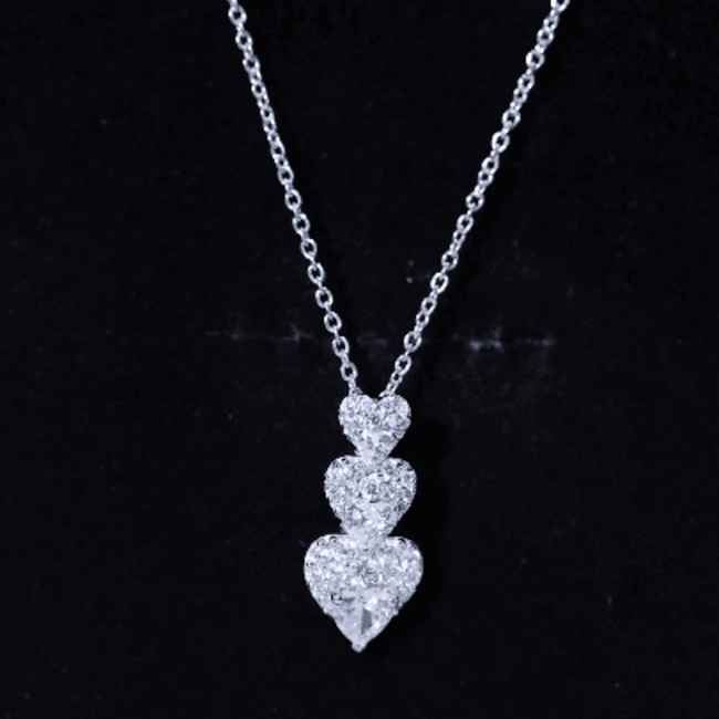 1.75 CT Certified Moissanite Dangle Heart Pendant in Gold