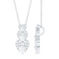 1.75 CT Certified Moissanite Dangle Heart Pendant in Gold