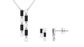 Created Black Diamond and Diamond Dangle Jewelry Set