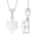 Certified 2 Carat Moissanite Solitaire Heart Necklace