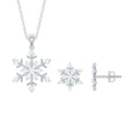 Certified Moissanite Snowflake Jewelry Set For Christmas