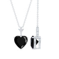 Lab Created Black Diamond Heart Shape Necklace With Chain
