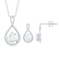 Moissanite Solitaire and Gold Infinity Jewelry Set