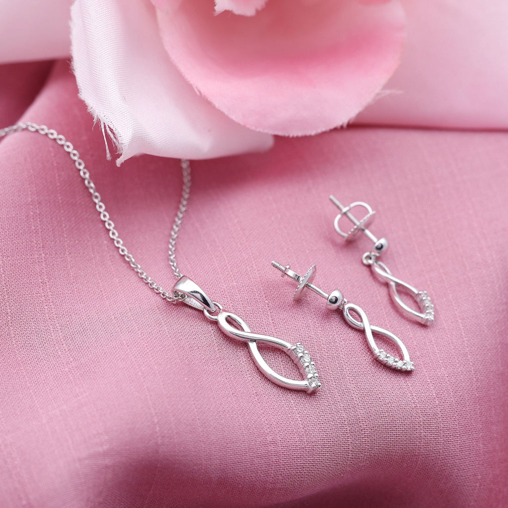 Diamond Infinity Jewelry Set for Women